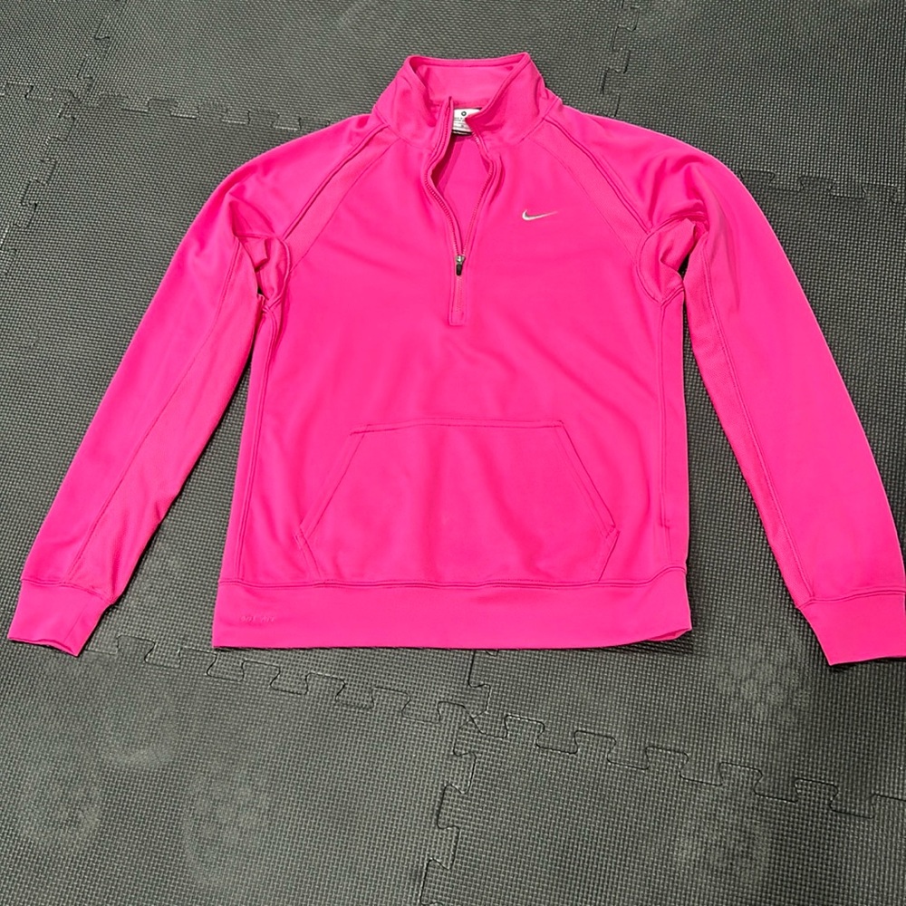 NIKE quarter zip dri-fit pink pullover medium